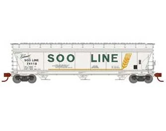 Athearn 12951 N Scale ACF 4600 3 Bay Covered Hopper SOO Line 74112 3 Athearn 12951 N Scale ACF 4600 3 Bay Covered Hopper SOO Line 74112