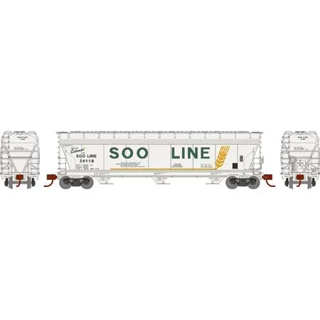 Athearn 12951 N Scale ACF 4600 3 Bay Covered Hopper SOO Line 74112 4 Athearn 12951 N Scale ACF 4600 3 Bay Covered Hopper SOO Line 74112 - Image 2