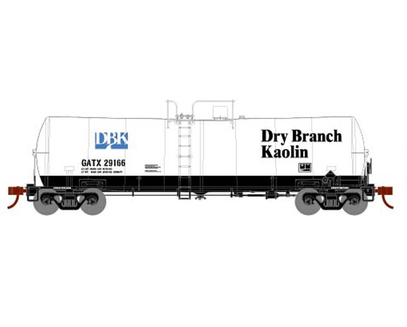 Athearn 16352 HO Scale 16k Clay Slurry Tank Car Dry Branch Kaolin GATX 29166 3 Athearn 16352 HO Scale 16k Clay Slurry Tank Car Dry Branch Kaolin GATX 29166
