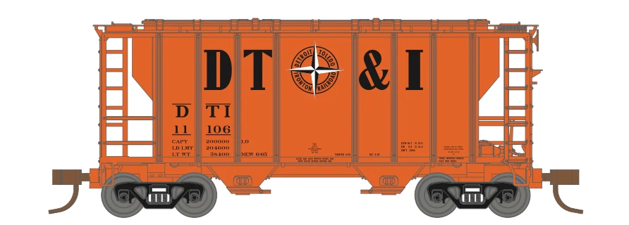 Athearn 17250 N Scale PS-2 2600 Covered Hopper Detroit Toledo & Ironton DT&I 11116 3 Athearn 17250 N Scale PS-2 2600 Covered Hopper Detroit Toledo & Ironton DT&I 11116
