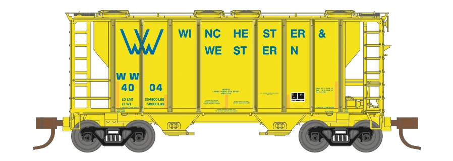 Athearn 17254 N Scale PS-2 2600 Covered Hopper Winchester & Western WW 4004 3 Athearn 17254 N Scale PS-2 2600 Covered Hopper Winchester & Western WW 4004