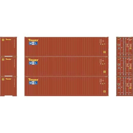 Athearn 17441 N Scale 40' High Cube Container MOL 3 Pack #2 4 Athearn 17441 N Scale 40' High Cube Container MOL 3 Pack #2 - Image 2