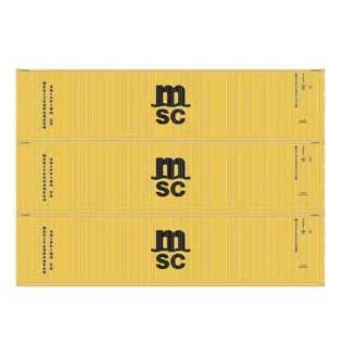 Athearn 17442 N Scale 40' High Cube Container Mediterranean Shipping MSC 3 Pack #1 3 Athearn 17442 N Scale 40' High Cube Container Mediterranean Shipping MSC 3 Pack #1