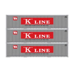 Athearn 17702 N Scale 40' Smooth Side Container K-Line 3 Pack