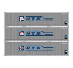 Athearn 17705 N Scale 40' Smooth Side Container NYK 3 Pack