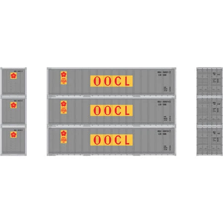 Athearn 17706 N Scale 40' Smooth Side Container OOCL 3 Pack 4 Athearn 17706 N Scale 40' Smooth Side Container OOCL 3 Pack - Image 2