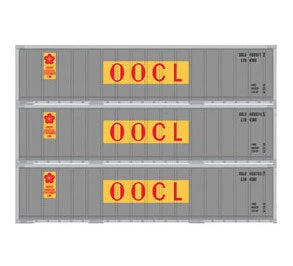 Athearn 17706 N Scale 40' Smooth Side Container OOCL 3 Pack 3 Athearn 17706 N Scale 40' Smooth Side Container OOCL 3 Pack