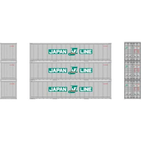 Athearn 17707 N Scale 40' Smooth Side Container Japan Line 3 Pack 4 Athearn 17707 N Scale 40' Smooth Side Container Japan Line 3 Pack - Image 2