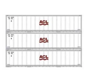 Athearn 17711 N Scale 40' Smooth Side Container ACL 3 Pack 3 Athearn 17711 N Scale 40' Smooth Side Container ACL 3 Pack