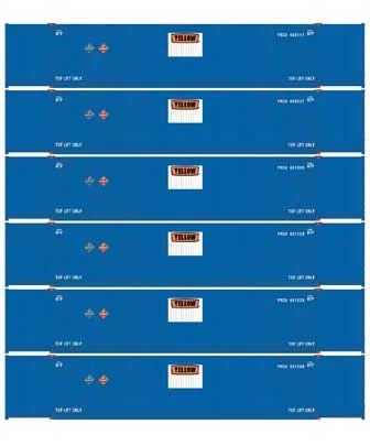 Athearn 18043 N Scale 53' CIMC Intermodal Container Yellow YRCU 6 Pack #2 3 Athearn 18043 N Scale 53' CIMC Intermodal Container Yellow YRCU 6 Pack #2