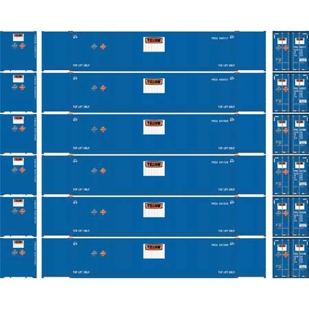 Athearn 18043 N Scale 53' CIMC Intermodal Container Yellow YRCU 6 Pack #2 4 Athearn 18043 N Scale 53' CIMC Intermodal Container Yellow YRCU 6 Pack #2 - Image 2