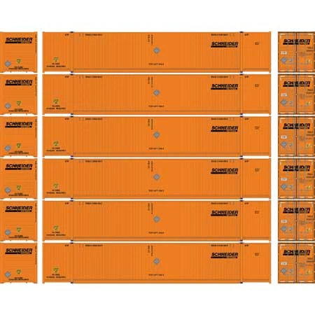 Athearn 18044 N Scale 53' CIMC Intermodal Container Schneider SNLU 6 Pack #1 4 Athearn 18044 N Scale 53' CIMC Intermodal Container Schneider SNLU 6 Pack #1 - Image 2
