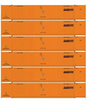 Athearn 18044 N Scale 53' CIMC Intermodal Container Schneider SNLU 6 Pack #1 3 Athearn 18044 N Scale 53' CIMC Intermodal Container Schneider SNLU 6 Pack #1