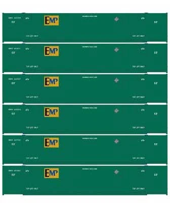 Athearn 18051 N Scale 53' CIMC Intermodal Container EMP EMHU 6 Pack #2 3 Athearn 18051 N Scale 53' CIMC Intermodal Container EMP EMHU 6 Pack #2
