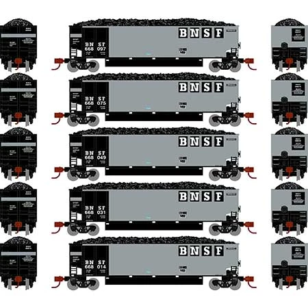 Athearn 25069 N Scale BethGon Coalporter BNSF 5 Pack #3 4 Athearn 25069 N Scale BethGon Coalporter BNSF 5 Pack #3 - Image 2