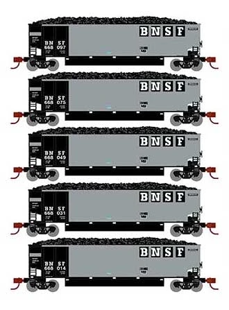 Athearn 25069 N Scale BethGon Coalporter BNSF 5 Pack #3 3 Athearn 25069 N Scale BethGon Coalporter BNSF 5 Pack #3
