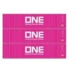 Athearn 27038 HO Scale 40' High Cube Container Ocean Network Express ONE 3 Pack -Athearn Train Shop athearn 27038 ho scale 40 high cube container ocean network express one 3 pack