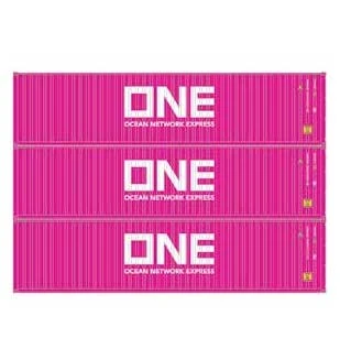 Athearn 27038 HO Scale 40' High Cube Container Ocean Network Express ONE 3 Pack 3 Athearn 27038 HO Scale 40' High Cube Container Ocean Network Express ONE 3 Pack