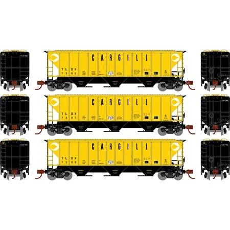 Athearn 27403 N Scale PS 4427 Covered Hopper Cargill TLDX 3 Pack 4 Athearn 27403 N Scale PS 4427 Covered Hopper Cargill TLDX 3 Pack - Image 2