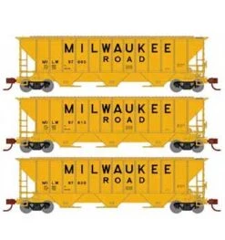 Athearn 27412 N Scale PS 4427 Covered Hopper Milwaukee Road MILW 3 Pack