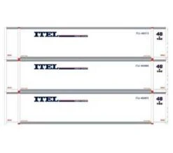Athearn 27694 HO Scale 48' Container ITEL ITLU #1 3 Pack