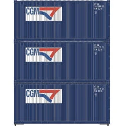 Athearn 27787 HO Scale 20' Intermodal Corrugated Container CGM CGTU 3-Pack #1