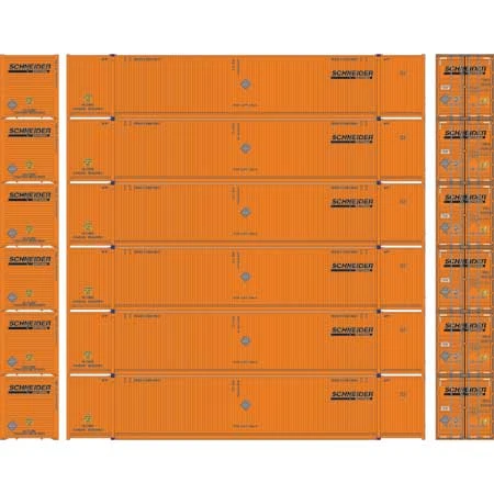 Athearn 28523 HO Scale 53' CIMC Intermodal Container Schneider SNLU 6 Pack #1 4 Athearn 28523 HO Scale 53' CIMC Intermodal Container Schneider SNLU 6 Pack #1 - Image 2