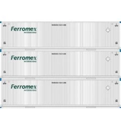 Athearn 29365 HO Scale 53' Jindo Intermodal Container Ferromex FXEU 3-Pack #1