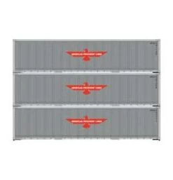 Athearn 63386 HO Scale 40' Smoooth Side Container American President Line APL 3 Pack #2
