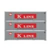 Athearn 63394 HO Scale 40' Smooth Side Container K Line KKLU 3 Pack #2 -Athearn Train Shop athearn 63394 ho scale 40 smooth side container k line kklu 3 pack 2