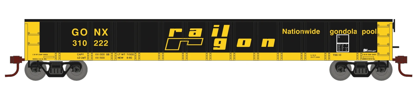 Athearn 6620 N Scale 52' Mill Gondola Railgon GONX 3 Pack 2 Athearn 6620 N Scale 52' Mill Gondola Railgon GONX 3 Pack