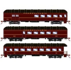 Athearn 73038 HO Scale Arch Roof Passenger 3 Car Set Pennsylvania PRR