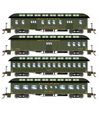 Athearn 84859 HO Scale Overland Passenger Car 4 Pack Southern Railway 3 Athearn 84859 HO Scale Overland Passenger Car 4 Pack Southern Railway