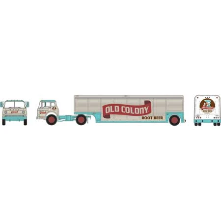 Athearn 92466 HO Scale Ford C Tractor With Trailer Old Colony Root Beer 07/108 4 Athearn 92466 HO Scale Ford C Tractor With Trailer Old Colony Root Beer 07/108 - Image 2