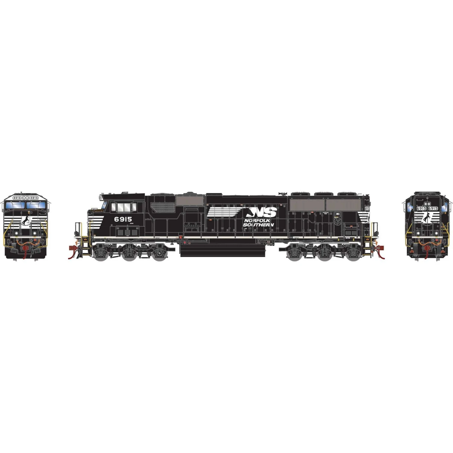 Athearn G65192 HO Scale SD60E Norfolk Southern NS 6915 DC 4 Athearn G65192 HO Scale SD60E Norfolk Southern NS 6915 DC - Image 2