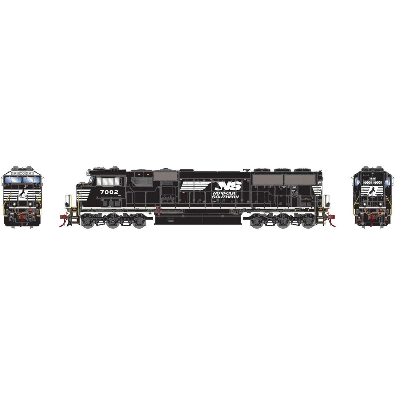 Athearn G65196 HO Scale SD60E Norfolk Southern NS 7002 DC 4 Athearn G65196 HO Scale SD60E Norfolk Southern NS 7002 DC - Image 2