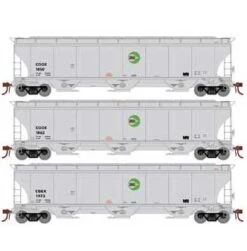 Athearn Genesis G89994 HO Scale Trinity 3 Bay Covered Hopper Cargill CGOX/CGEX 3 Pack #1