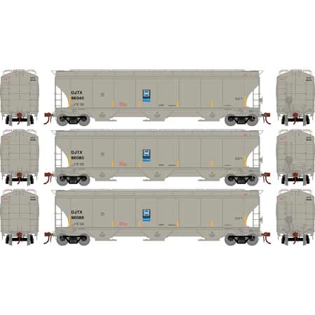 Athearn Genesis G90002 HO Scale Trinity 3 Bay Covered Hopper DJJX 3 Pack 4 Athearn Genesis G90002 HO Scale Trinity 3 Bay Covered Hopper DJJX 3 Pack - Image 2