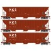 Athearn RTR 22266 HO Scale PS 4740 Covered Hopper Kansas City Southern KCS 3-Pack -Athearn Train Shop athearn rtr 22266 ho scale ps 4740 covered hopper kansas city southern kcs 3 pack