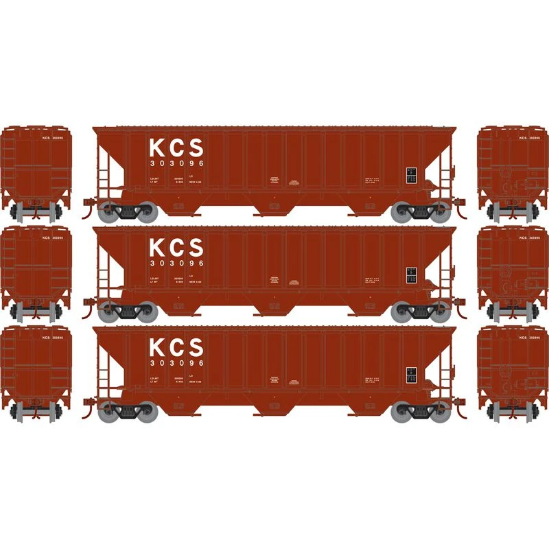 Athearn RTR 22266 HO Scale PS 4740 Covered Hopper Kansas City Southern KCS 3-Pack 4 Athearn RTR 22266 HO Scale PS 4740 Covered Hopper Kansas City Southern KCS 3-Pack - Image 2