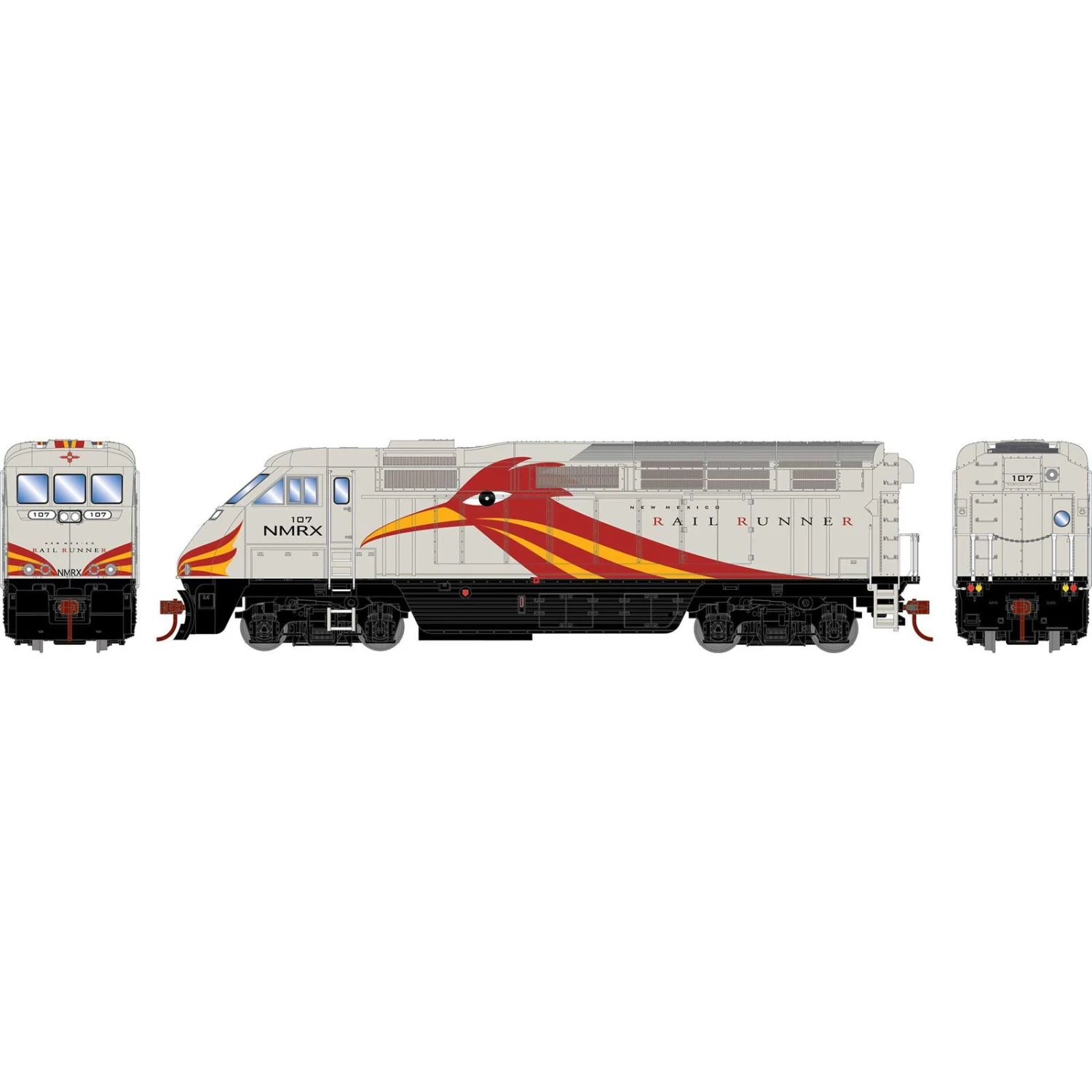 Athearn RTR 64955 HO Scale EMD F59PHI Diesel New Mexico Railrunner NMRX 107 DCC & Sound 4 Athearn RTR 64955 HO Scale EMD F59PHI Diesel New Mexico Railrunner NMRX 107 DCC & Sound - Image 2