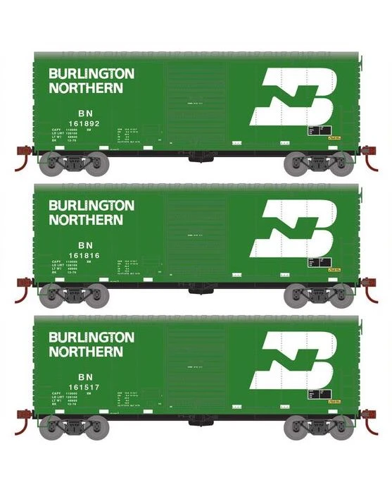 Athearn RTR 67965 HO Scale 40' Modernized Boxcar Burlington Northern BN 3 Pack 3 Athearn RTR 67965 HO Scale 40' Modernized Boxcar Burlington Northern BN 3 Pack