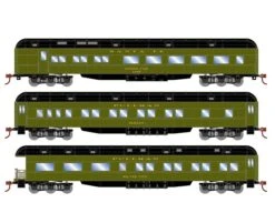 Athearn RTR 88232 HO Scale Heavyweight Passenger 3 Car Set Santa Fe ATSF